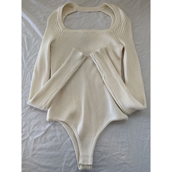 Forever 21 Tops - Babydoll Cream Colored Bodysuit Cottagecore Fairy Size Small